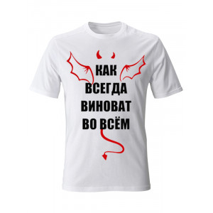  Tricou pentru cuplu Ca întotdeauna de vină pentru tot - eu nu sunt de vină pentru nimic. Photo 2